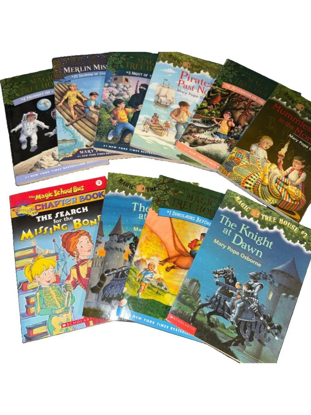 10 Mary Pope Osborne Mixed Lot 9 Magic Tree House, 1 School Bus,- Kids PB
